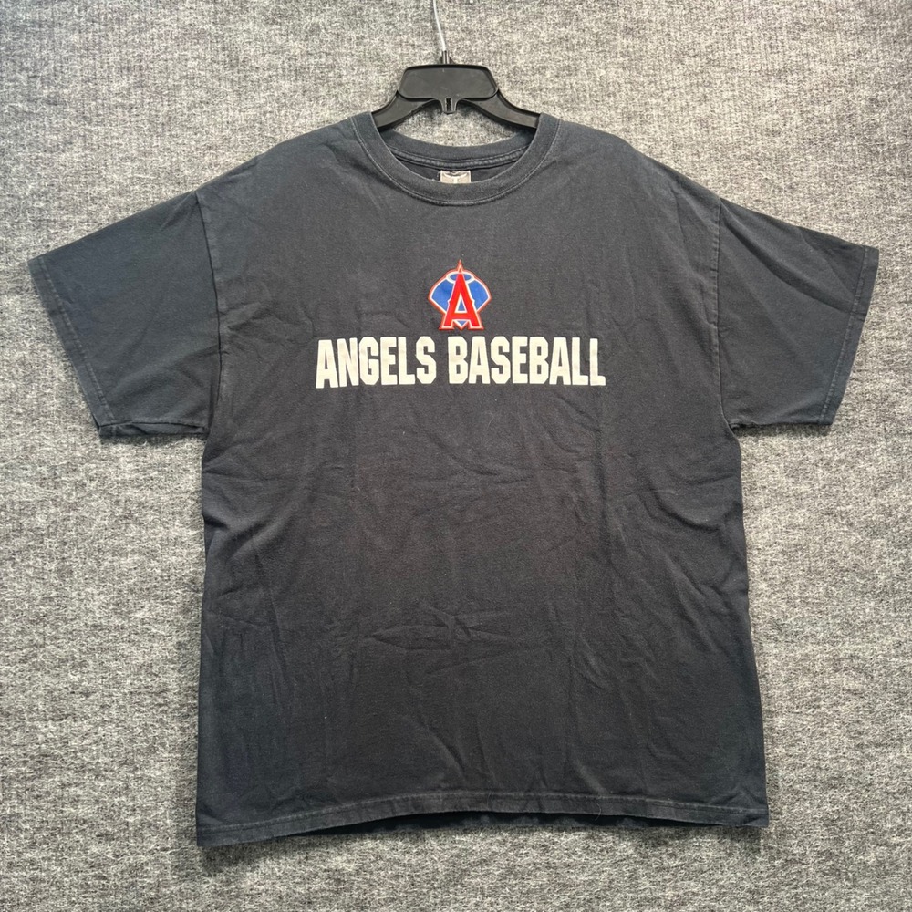 Hanes Beefy-T Los Angeles Angels Baseball Graphic T-Shirt Black XL